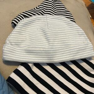 Striped Baby Beanie Set